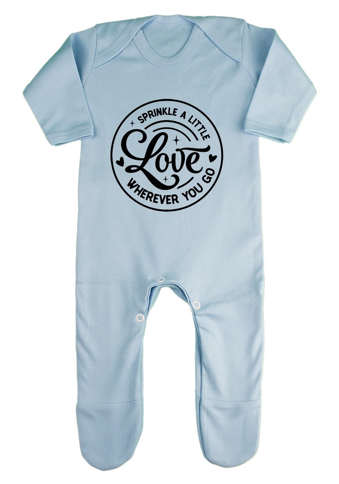 Sprinkle a little love wherever you go (Romantic quotes for couples, anniversary) baby romper jumpsuit with feet