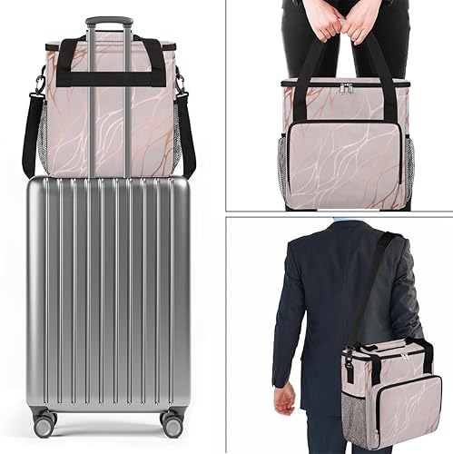 Miniatura 7 de Bolsa de café abstracta de mármol de oro rosa, bolsa de almacenamiento de viaje, compatible con Keurig K-Mini o K-Mini Plus, portátil, de una sola