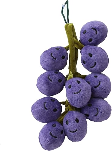 Juguete de peluche de uva adornos de uva lindos accesorios de automóvil espejo retrovisor para colgar morado