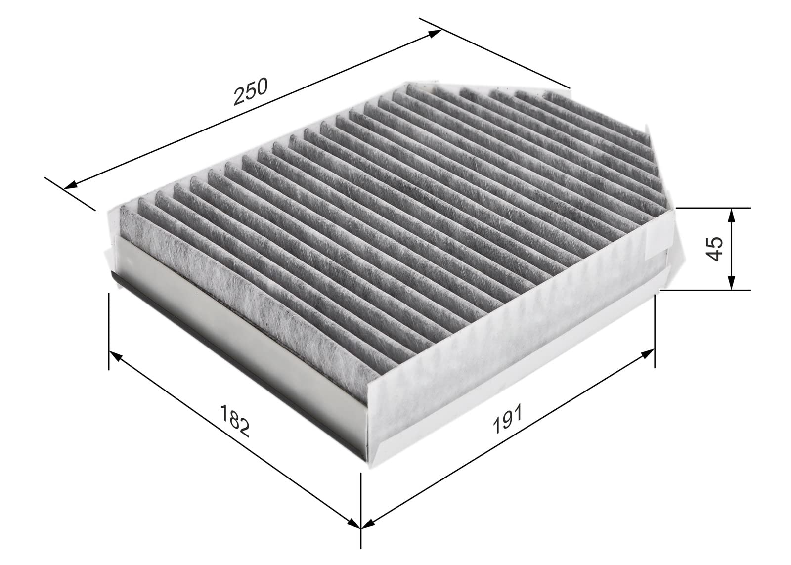 Bosch R5509 Filtre d'Habitacle à Charbon Actif de Remplacement - Contre les Mauvaises Odeurs, le Pollen et la Poussière pour un air plus pur à l’Intérieur du Véhicule