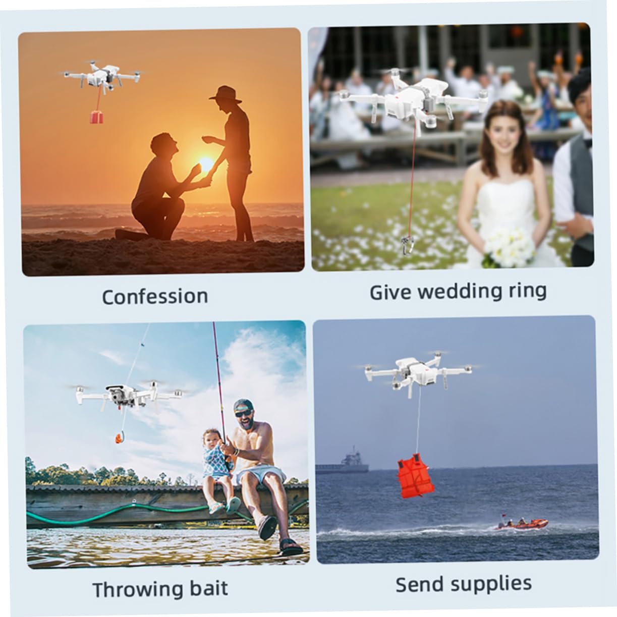 Toddmomy Lanciatore per Drone X8se 2020 Accessorio di Rilascio Carico Utile 100g Carrello di Atterraggio Esteso per Lancio Esche e Pubblicità, Compatibile per Appassionati e Hobbisti Drone