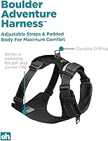 Vista 2 de Outward Hound Boulder Adventure - Arnés ajustable para perro con bolsillos, color negro, talla L