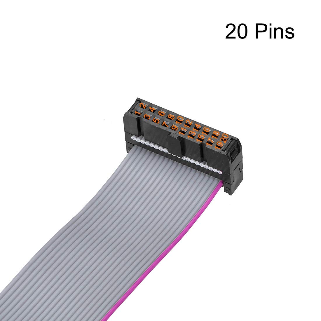 IDC Wire Flat Ribbon Cable FC/FC Connector A-type 20 Pins 2.54mm Pitch 1m Length Grey