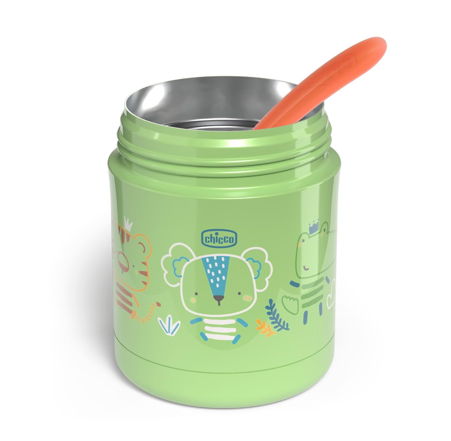 Chicco Contenitore Termico per Alimenti, Portapappa Termico, Mantiene la Temperatura fino a 6 ore, Per alimenti caldi e freddi, Contenitore Pappa Bambini, Termos Cibo, Acciaio Inox, 300 ml, 6 mesi+