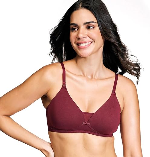 NYKD NYB003 Wirefree Cotton All Day Comfort Triangle Padded with Breathable Cup &amp; Detachbale Straps T-Shirt Bra for Women