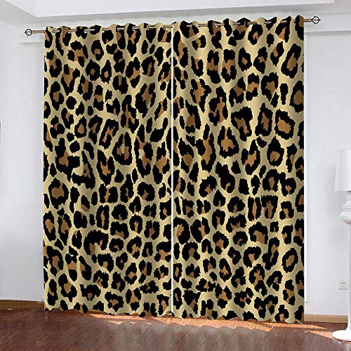 GDYRBY Rideaux Occultants Thermiques pour Chambre Et Salon 200X160cm - 3D Imprimé Léopard Animal À Motifs Motif Rideau Occultant Thermiques Phonique, Rideaux Et Draperies Intérieurs pour Enfant Et Ju