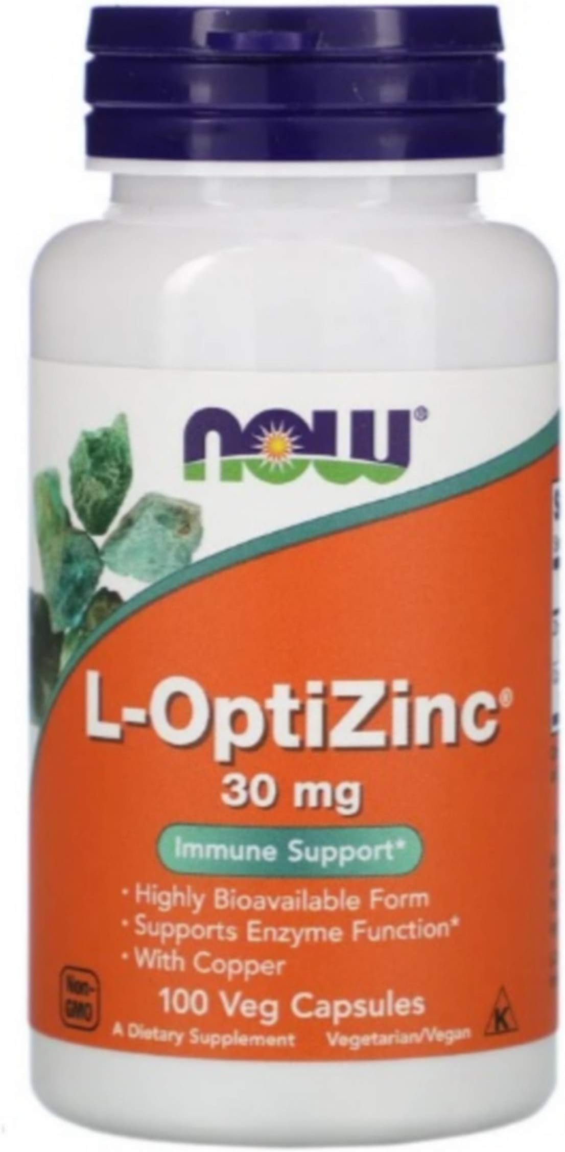 Now Foods L-OptiZinc, 100 Caps 30 mg