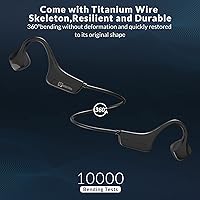 Vista 7 de Auriculares de conducción ósea Bluetooth 5.0, auriculares inalámbricos de oreja abierta con micrófono integrado, auriculares impermeables