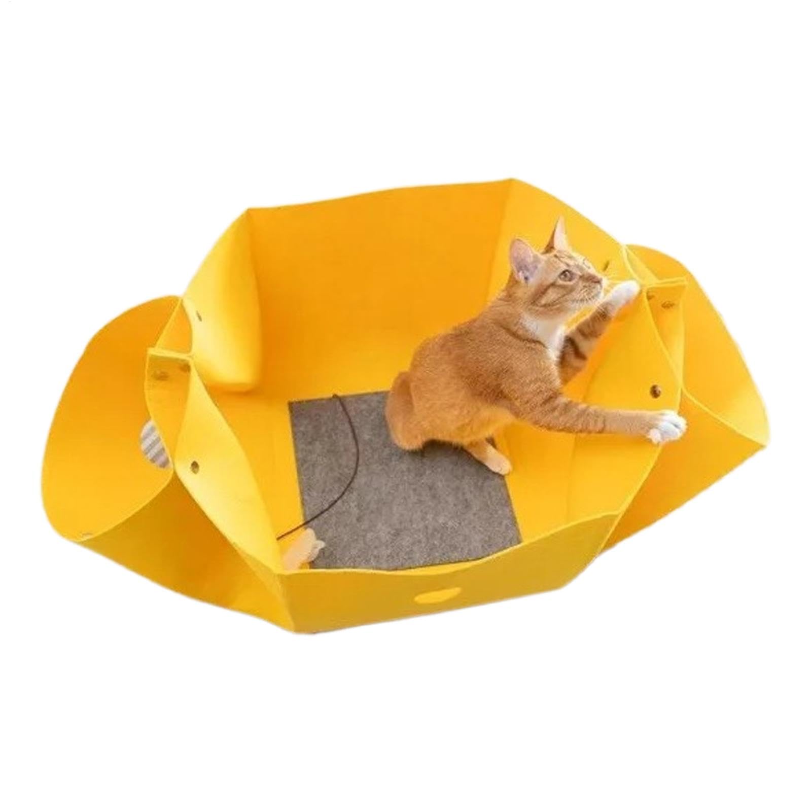 Túnel para gatos de fieltro en forma de dona y cama cueva desmontable