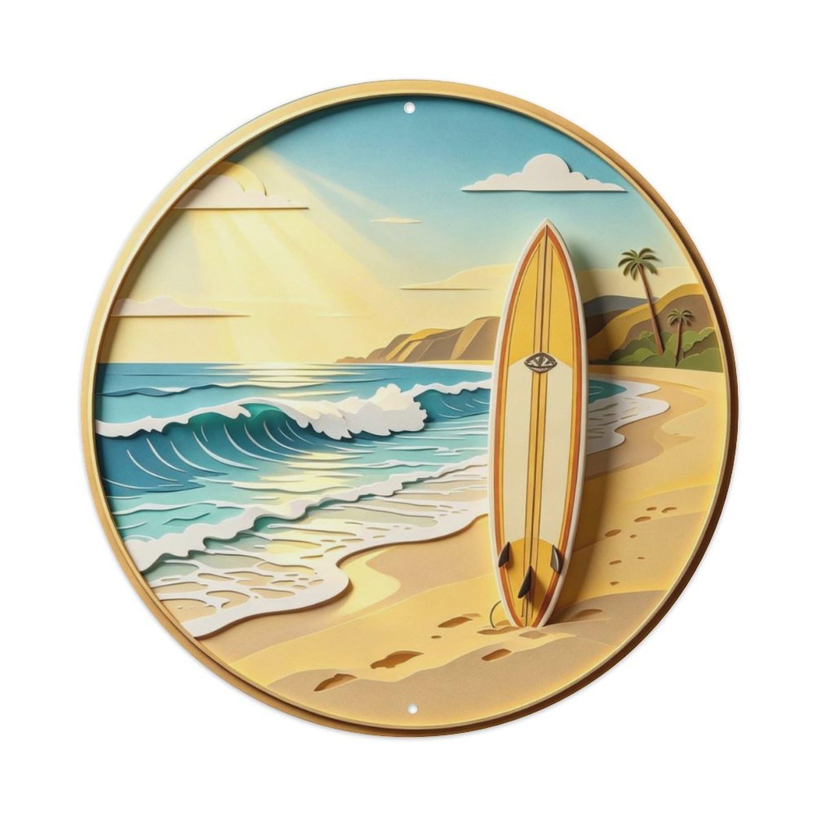 Vintage California Surf Metal Tin Sign Plaque
