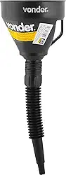 Vonder, Funil Plástico, Bico Flexível, Preto, 140 Mm.