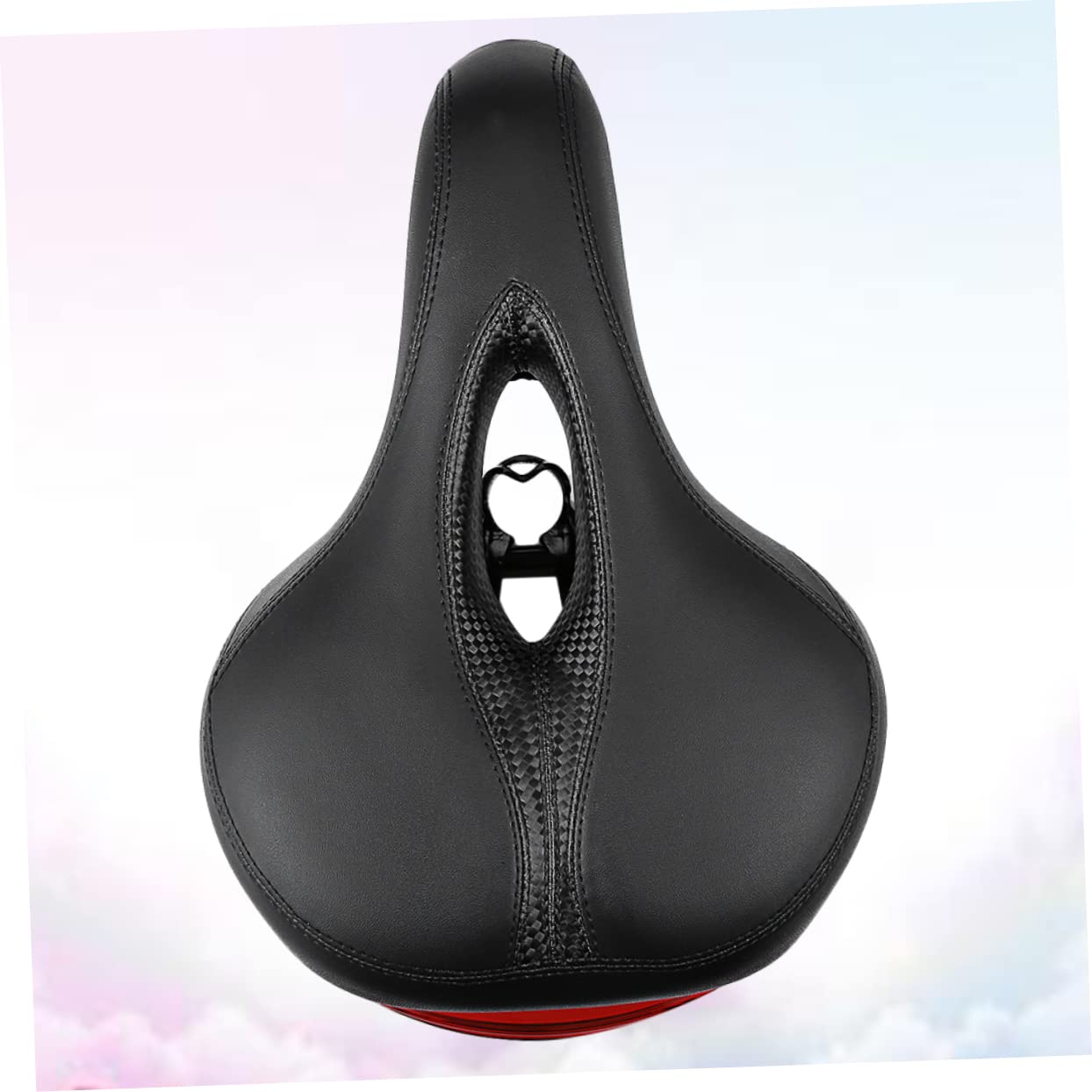 Selle De Vélo VTT avec Coussin Creux Confortable Et Lumière Intégrée Assise Amortissante pour Siège Extérieur Coussin Siège Vélo Noir