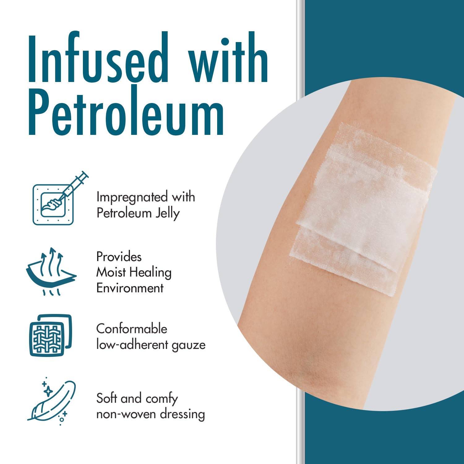petroleum jelly wound dressing Amazon.com: HEALQU Xeroform Petrolatum Dressing 5x9 - Box of 25 Non-Adherent Gauze Pad for Low Exudating Wounds