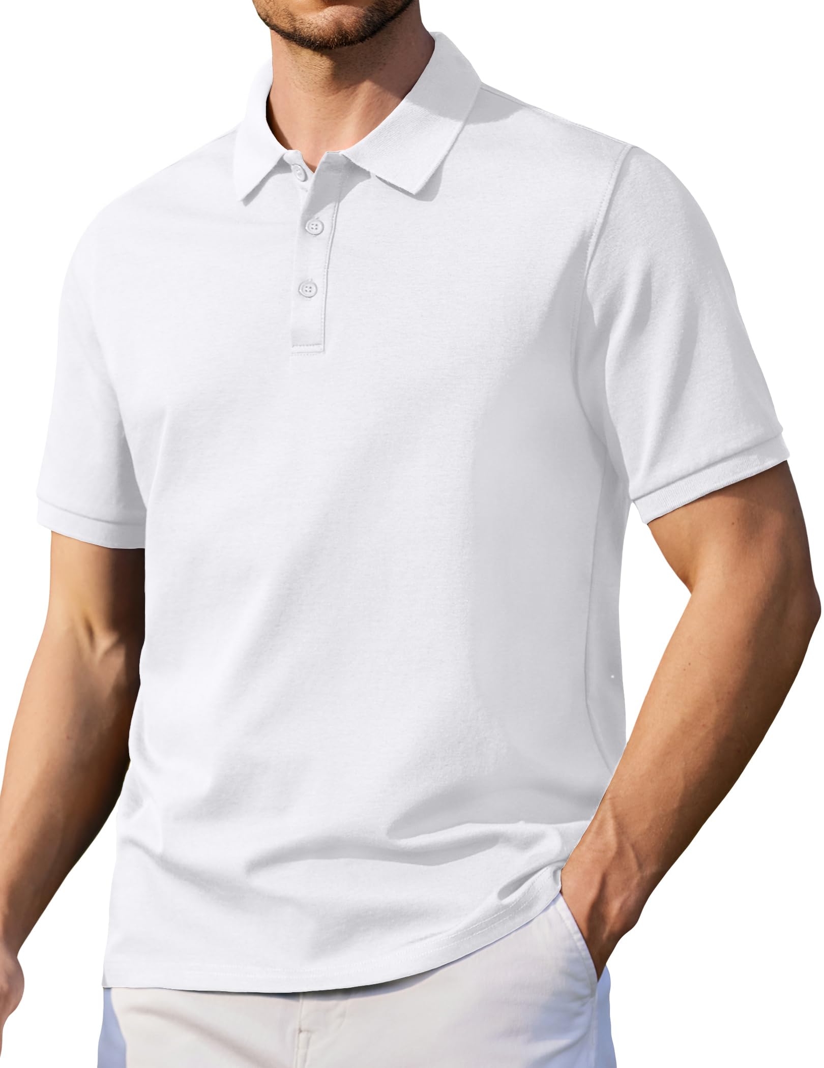 COOFANDY Poloshirt Herren Kurzarm Baumwolle Polo Shirt Basic Golf Polohemd Freizeit Sommer Polo Tshirt für Männer