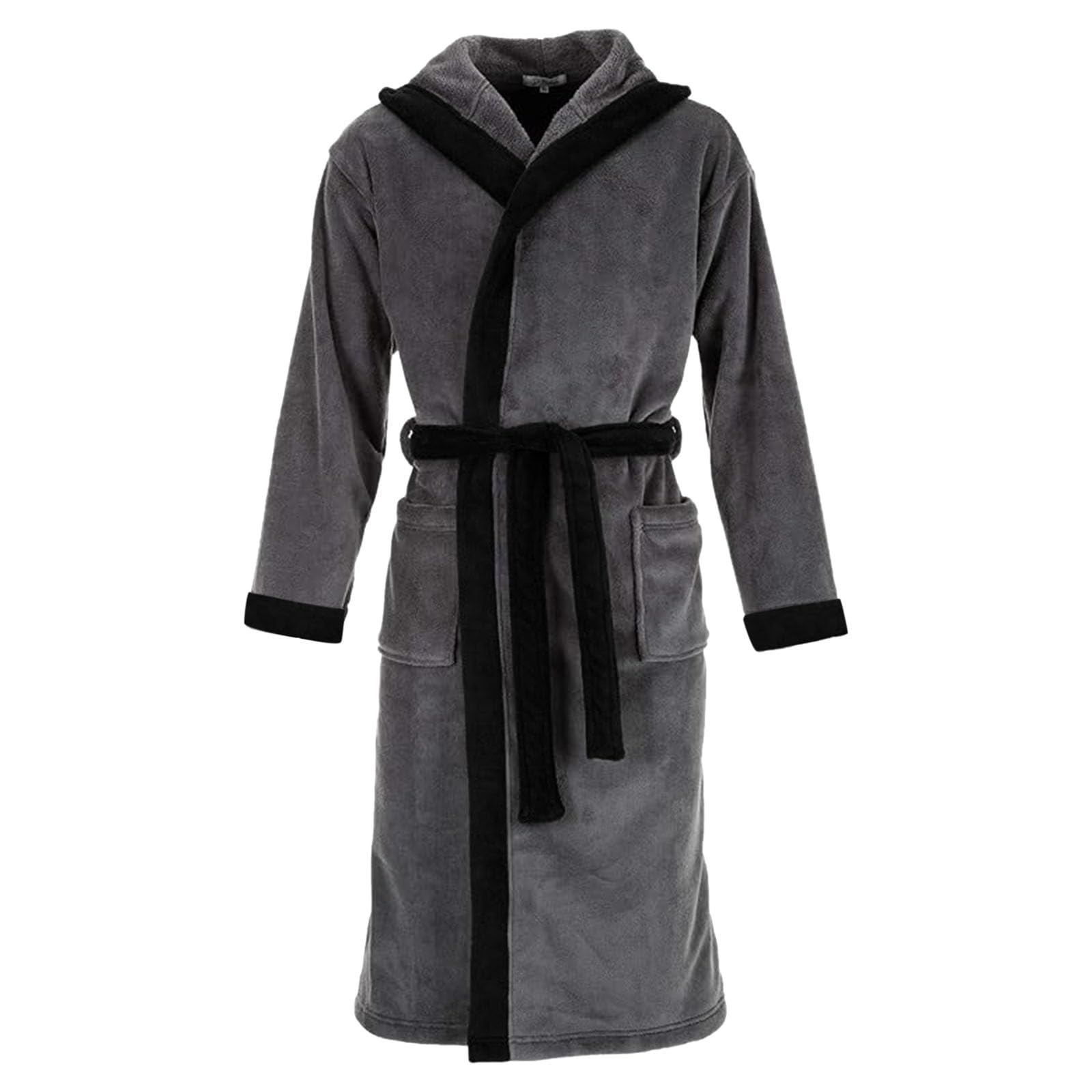 Accappatoio Uomo Spugna Leggera, Accappatoio Unisex da Donna E Uomo Accappatoio Uomo Cotone Accappatoio in Cotone Asciugatura Rapida con Tasche E Cappuccio Accappatoio da Bagno Uomo Vestaglia Uomo