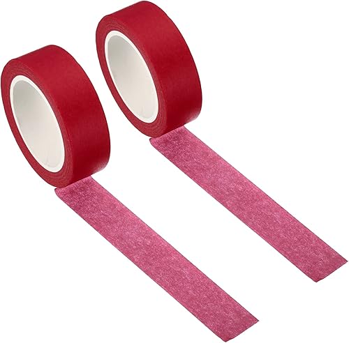 PATIKIL Holographic Washi Tape 0.59 Inch x 10.93 Yards, 2 Roll Self Adhesive Masking Sticker for DIY Art Craft Wrapping Decoration, Bright Red