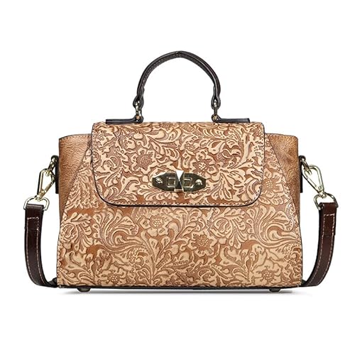 Women's Small Western Genuine Leather Crossbody Bag Hand Tooled Handbag