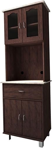 Vista 8 de Hodedah Import aparador de cocina, Madera, Blanco