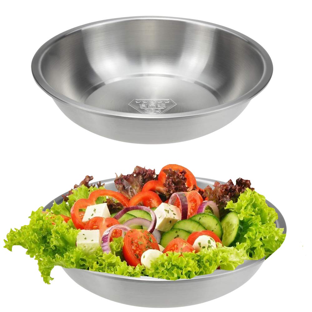 Stainless Steel Dinner Plate – 30cm/11.8” Round Metal Plate For Kitchen, Camping, Picnic – Dishwasher Safe & Reusable