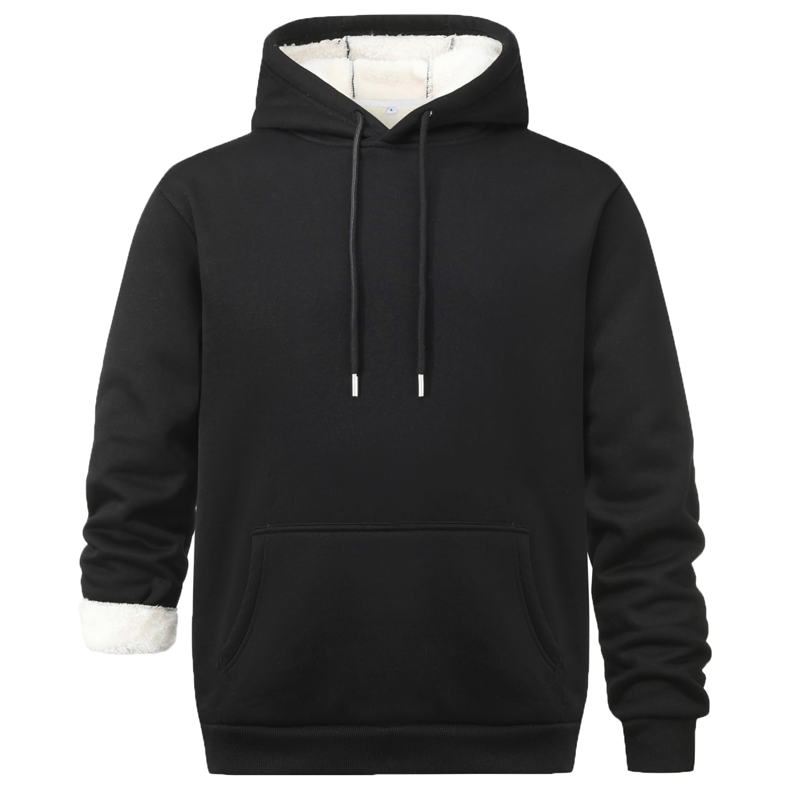 Herren Fleece gefüttert Hoodie mit Taschen Warm Kapuzenpullover