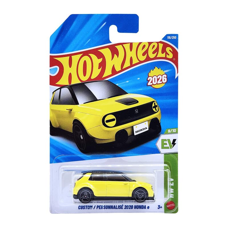 Image of Hot Wheels Custom 2020 Honda E HW EV Ages 3 and Up 115 /250 (Yellow)