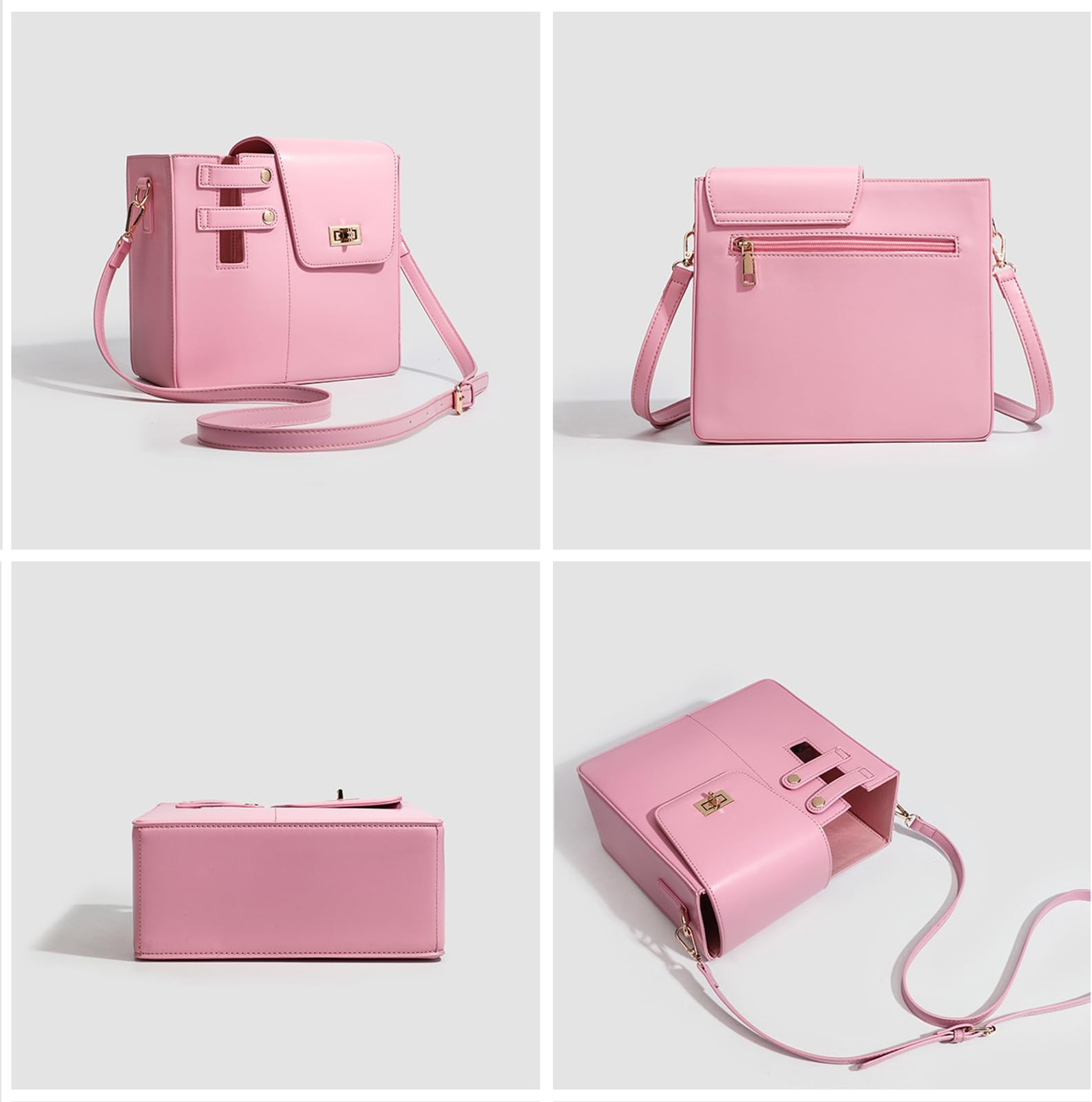 Water Bottle Crossbody Bag for Stanley, Portable Water Bottle Carrier Bag Outdoor Cup Holder with Adjustable Shoulder Strap-Pink