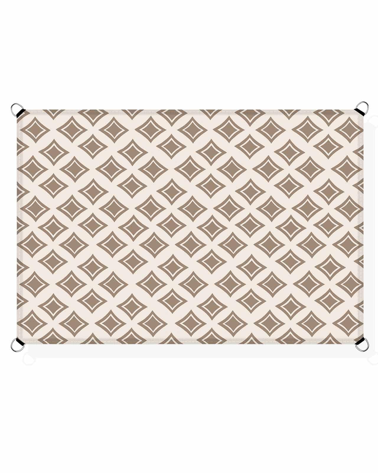 Geometric Brown Sun Sail Shades Rectangle Canopy,Sunlight Block Heavy Duty Curved Backyard Shade Cover,Waterproof Sun Shades for Patios Garden Outdoor,6.5'x10' Contemporary Minimalist Bohemia Art