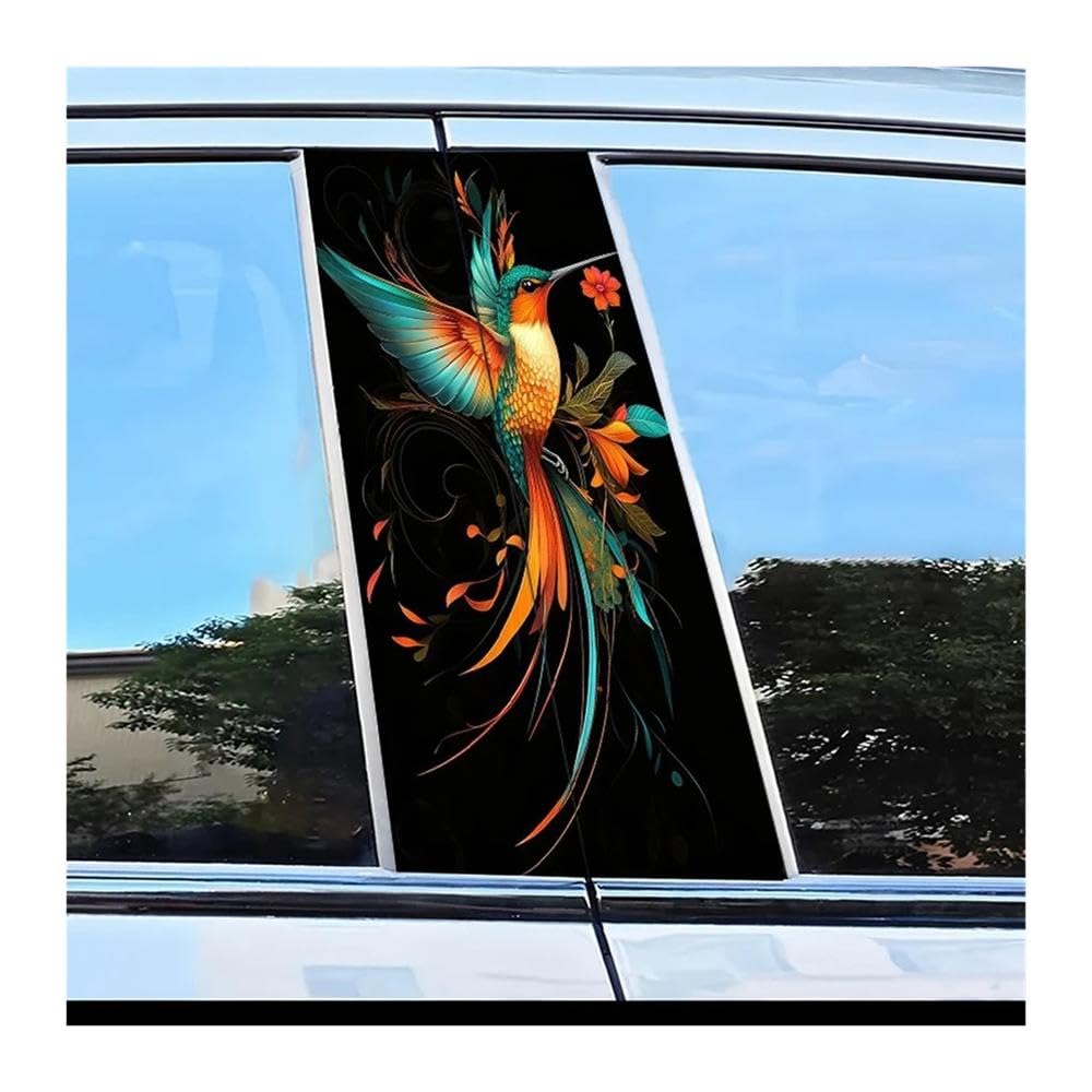 Car Parts 2pcs Car Window Pillar Stickers Hummingbird B-Pillar Scratch Protection