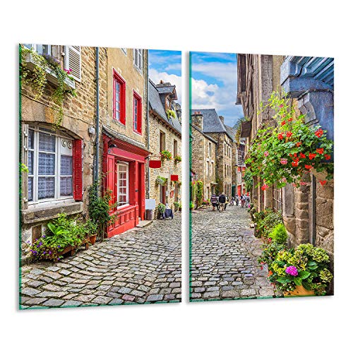 TMK | Cubiertas para vitrocerámica, 2 piezas, 2 x 30 x 52 cm, para cocina eléctrica, inducción, protección contra salpicaduras, placa de cristal, tabla de cortar