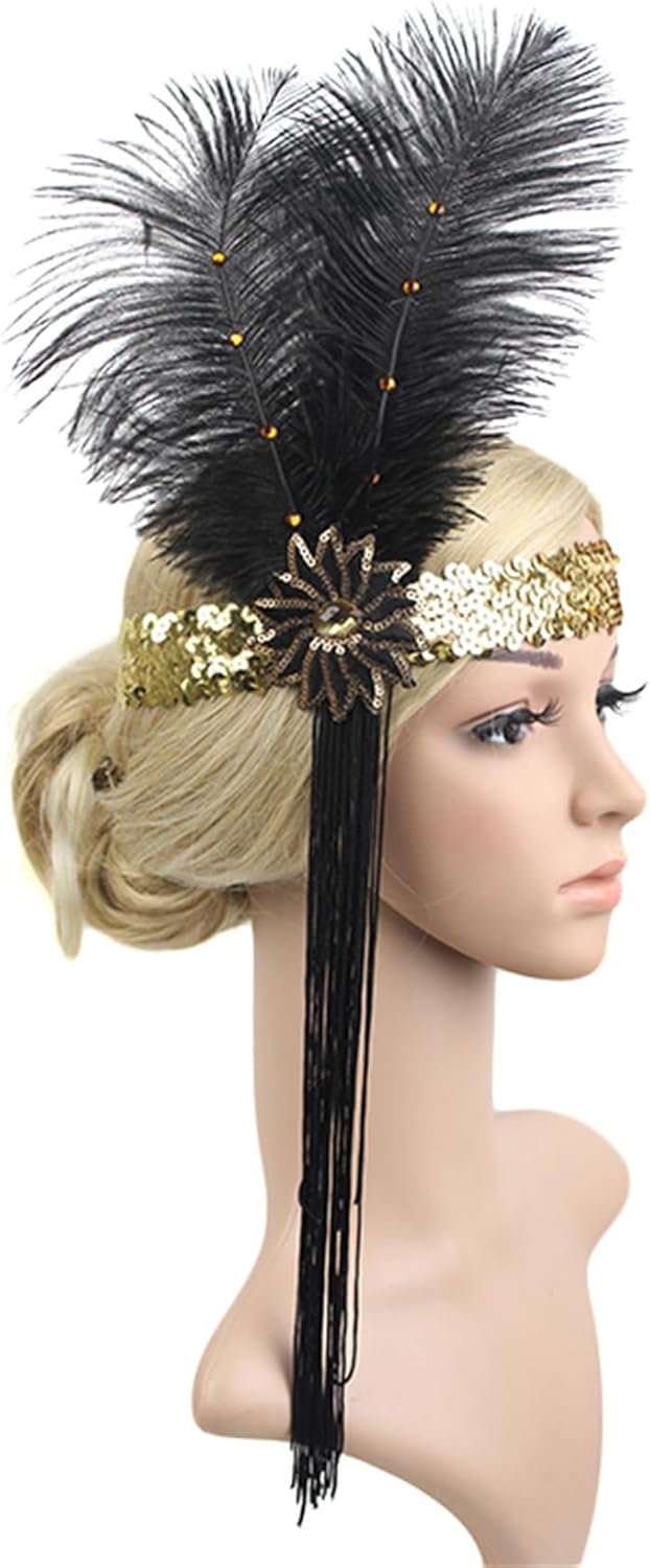 Women Flapper Headband Roaring 20s Accessories Fascinators for Women Hair Accessory Great Gatsby Headpiece - Image 3