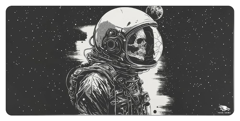 Mouse pad Extended Large Gaming Mouse Pad XXL & XXXL Full Desk Skull Helmet style & Mousepad Non-Slip Rubber Base Big Keyboard Mat with Stitched Edges for Gaming (Skull Helmet, 120x60)