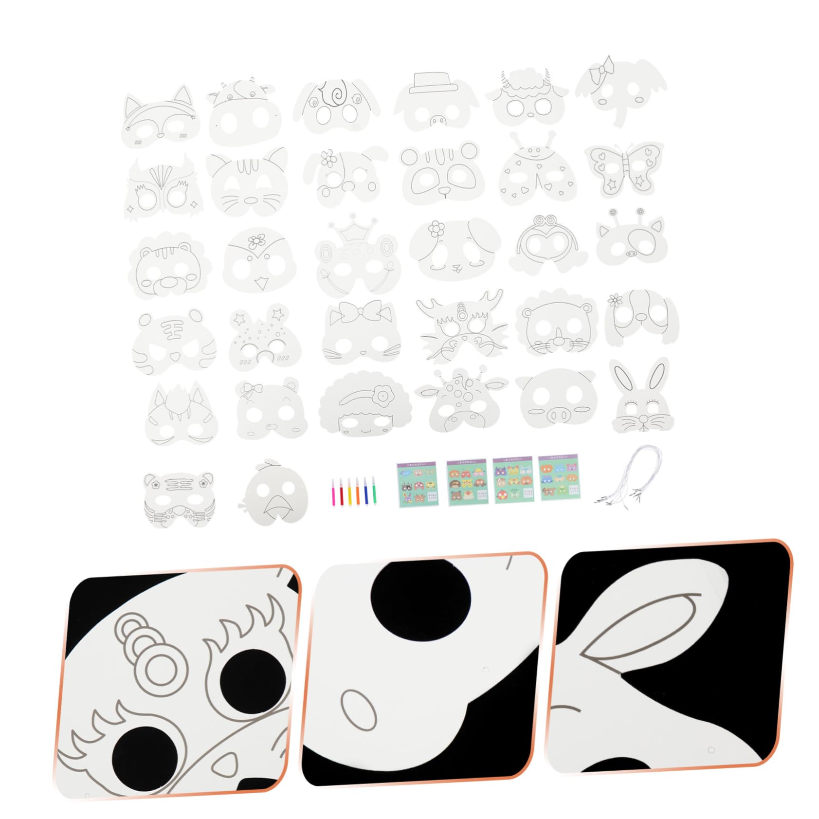 ibasenice 2sets Maschere Per Animali Per Maschere Bianche Da Colorare Per Feste e Halloween Per Attività Creative e Gioco Di Ruolo