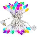 BOHON Easter Decorations, Easter Lights String Plug in, 50 LED 17FT Multi Color Christmas Lights, White Wire Fairy Lights for The Home Outdoor Bedroom Patio Wreath Window Tree Garland Decor