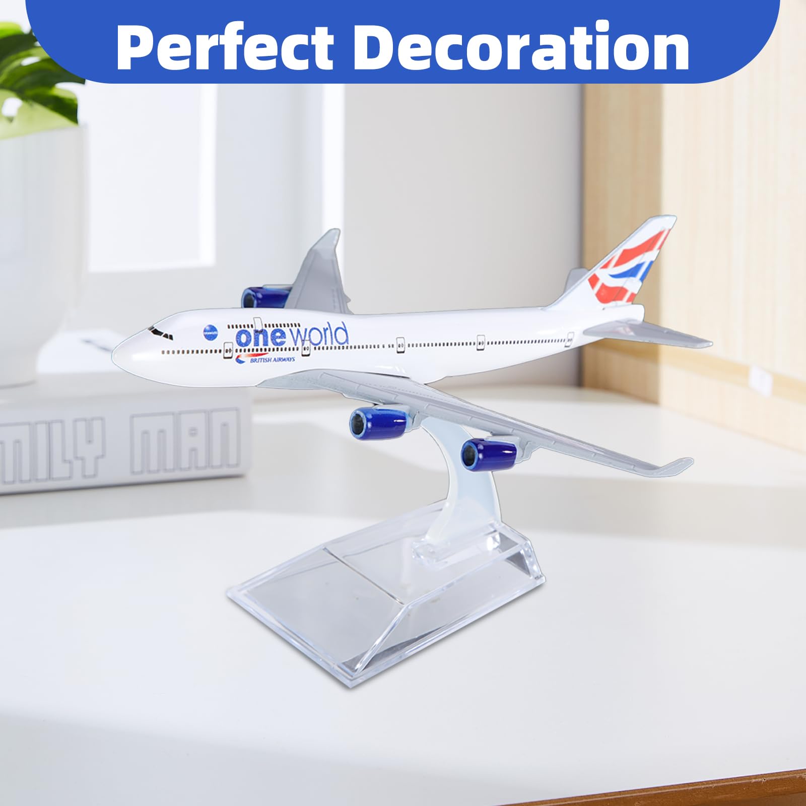 Nhemeylp Model Plane, 747 Airplane Model 1/400 Diecast British Airway Planes - Image 4