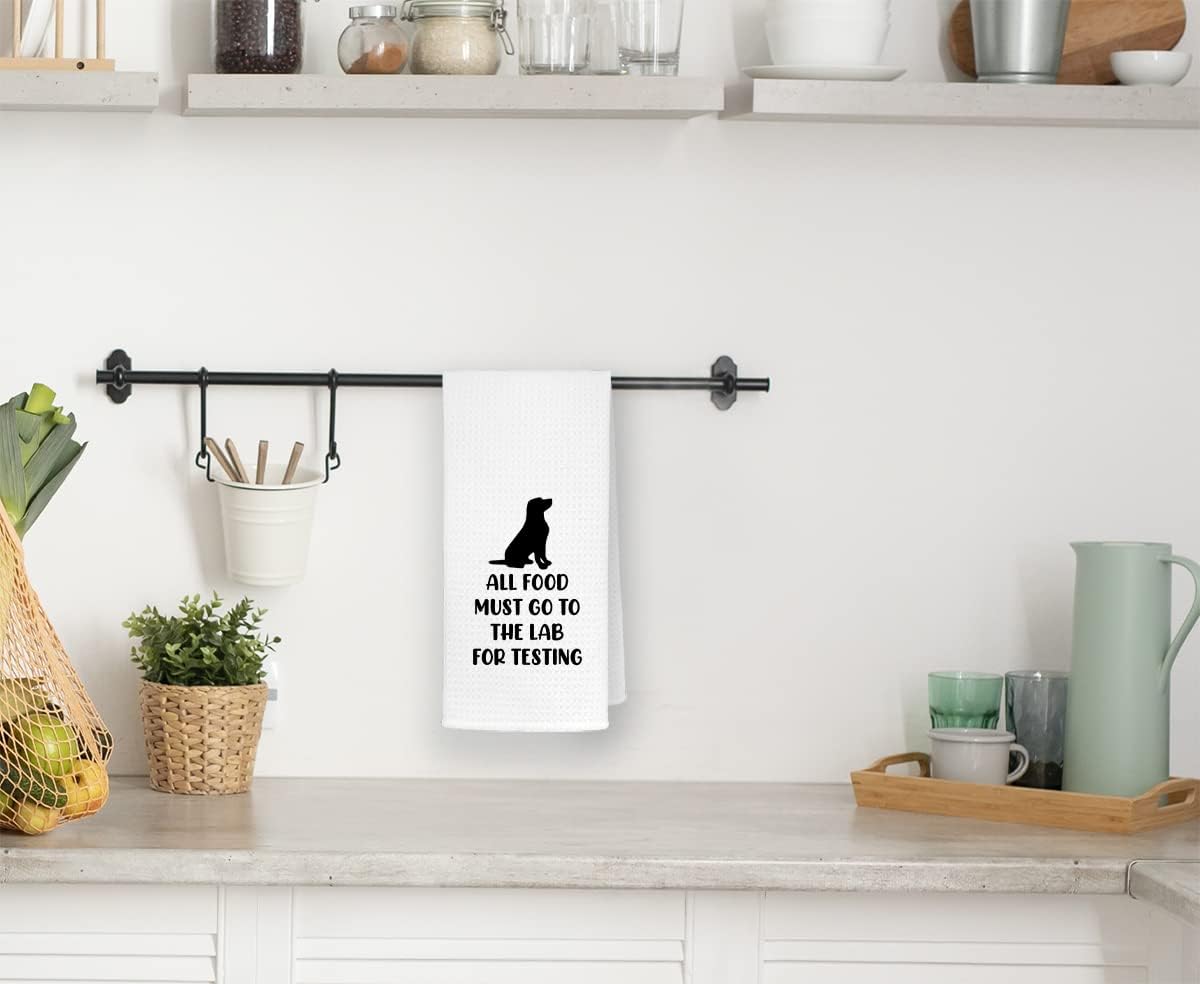 QODUNG All Food Must Go to The Lab for Testing Soft Kitchen Towels Dishcloths 16x24 Inch,Funny Labrador Drying Cloth Hand Towels Tea Towels for Kitchen,Dog Lover Labrador Mom Gifts - Image 3