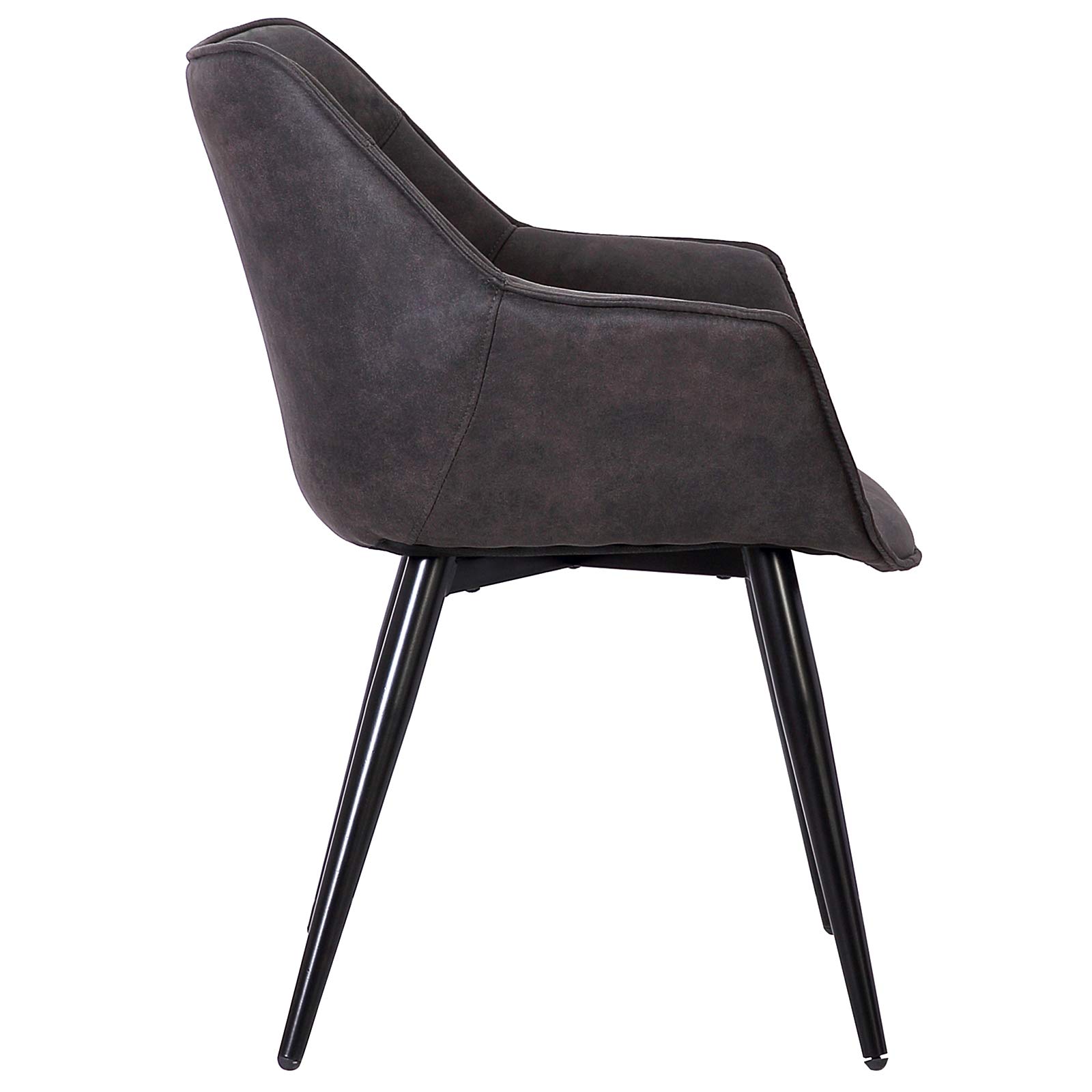 WOLTU 1 X Chaise de Salle à Manger rembourrée en Tissu Scientifique Pieds en métal,Chaise pour Chambre Chaise de Salle de réception,Anthracite BH99an-1