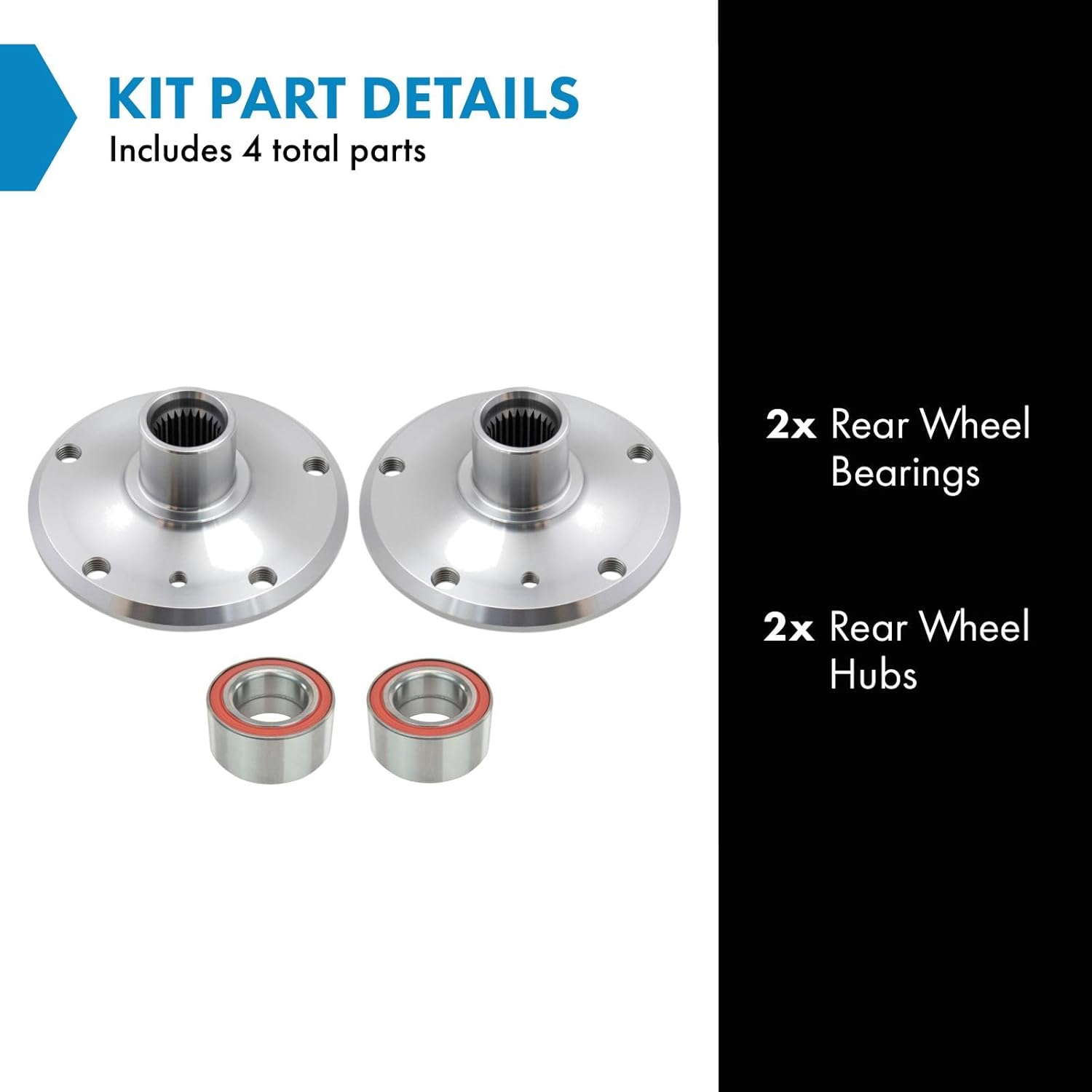 TRQ Rear Wheel Bearing & Hub Kit Compatible with 1992-1998 BMW 318i 1992-1997 318is 2000 323Ci 1998-2000 323i 1998-1999 323is 2001-2006 325Ci 1992-2005 325i 1992-1995 325is 328Ci 1996-2000 328i 1996-