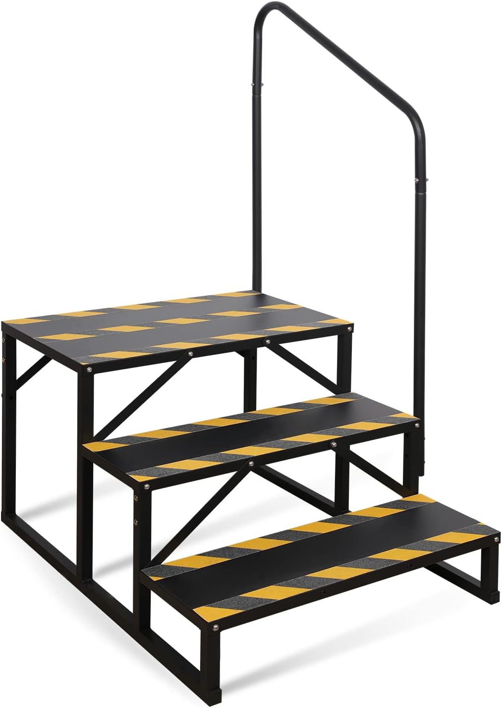 TOCRETOARE RV Steps with Handrail, Hot Tub Steps with Handrail, Portable Stairs Steps for 5th Wheel RV, Mobile Home Stairs Outdoor RV Step