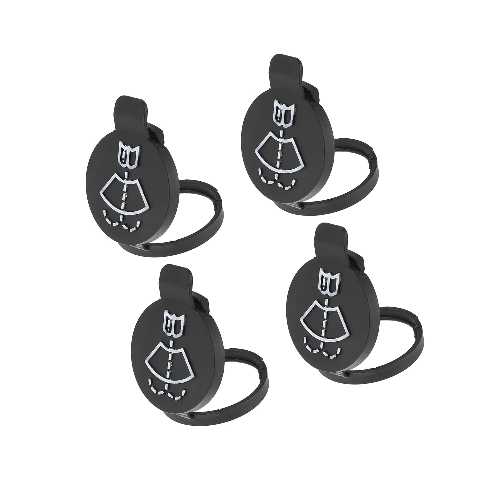 Windshield Washer Fluid Reservoir Bottle Tank Cap Fit for Malibu Sonic Corvette - Pack of 4 Black Replacement