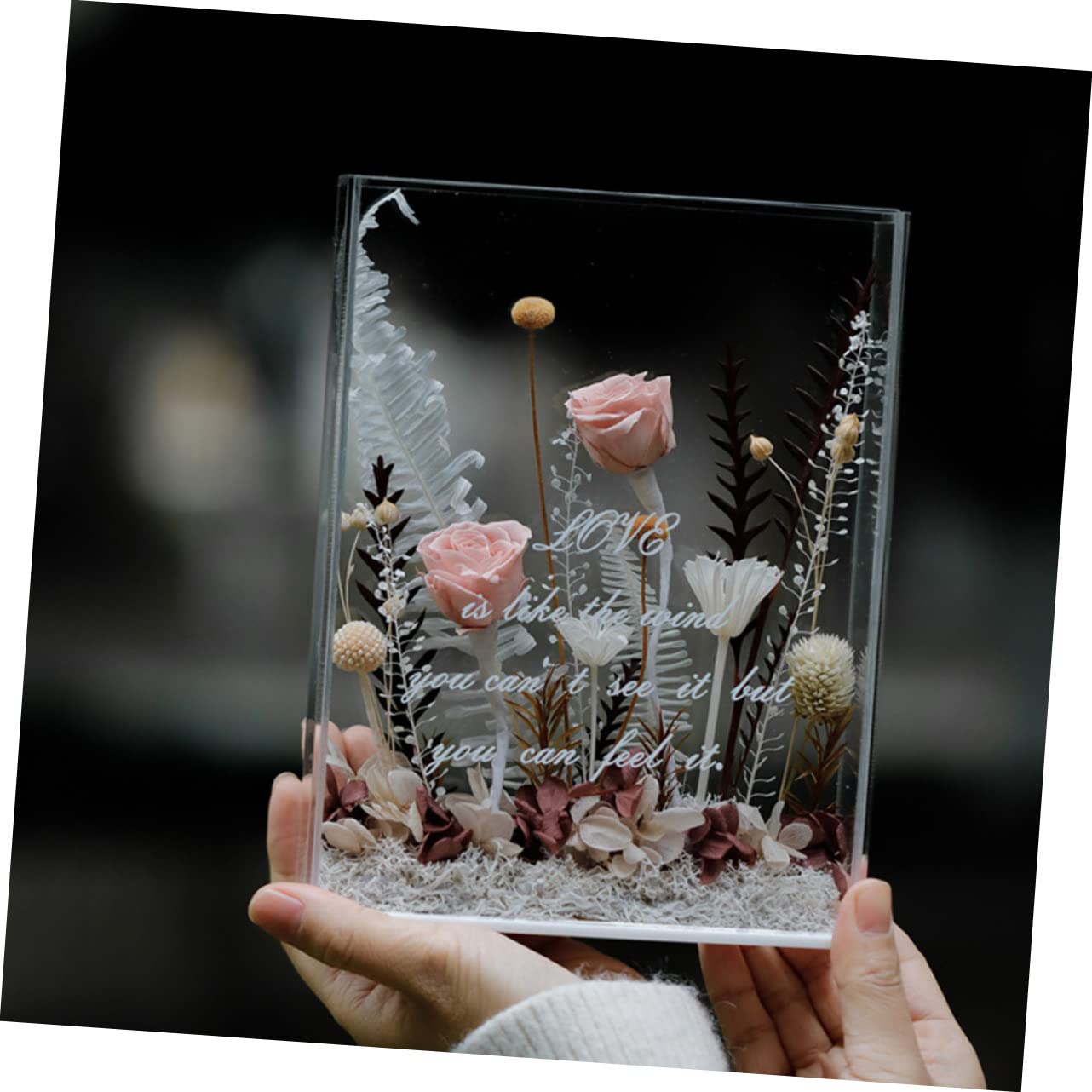 Amazon.com - LIFKOME Transparent Eternal Flower Display Case Dried