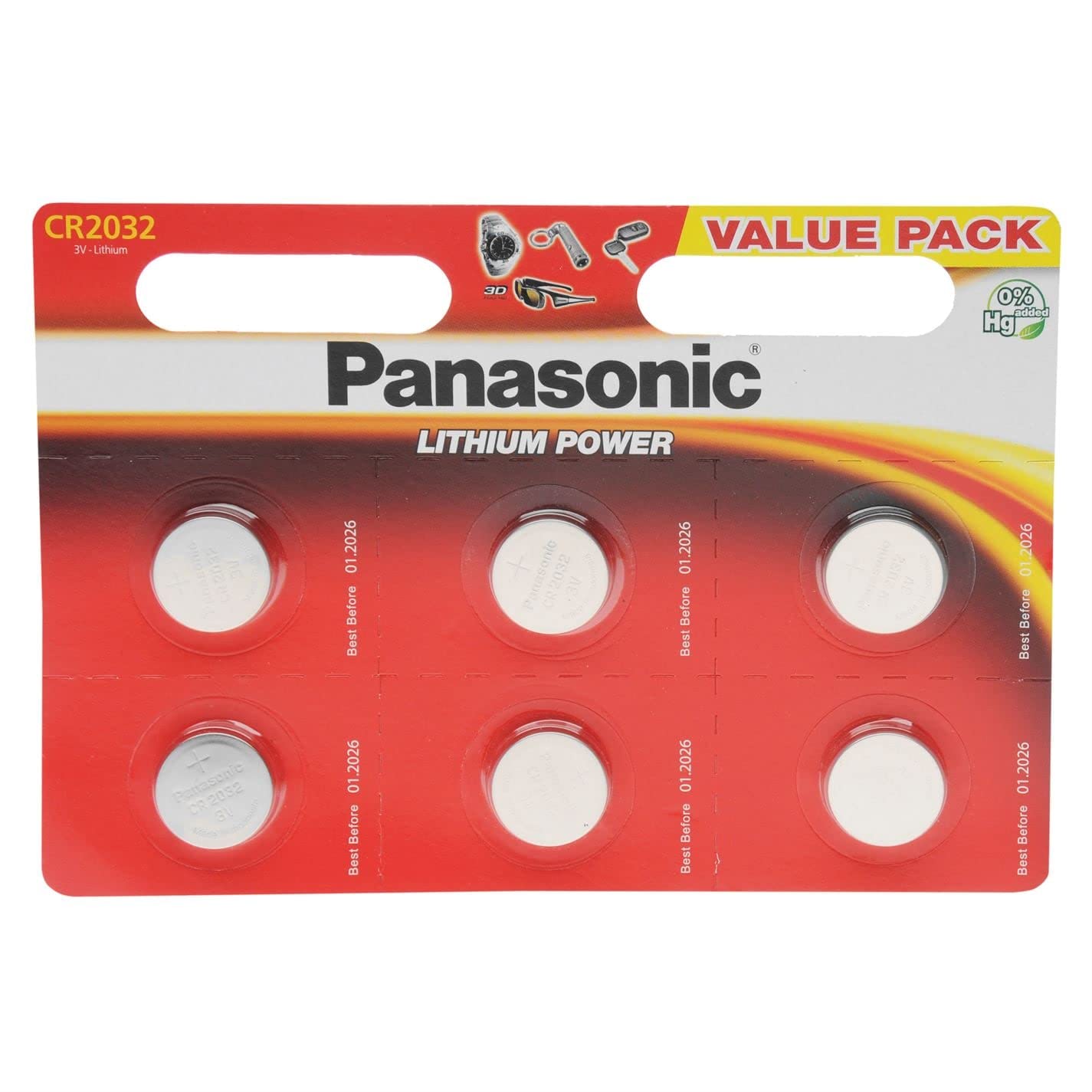 12 x Panasonic CR2025 3V Lithium Coin Cell Battery 2025