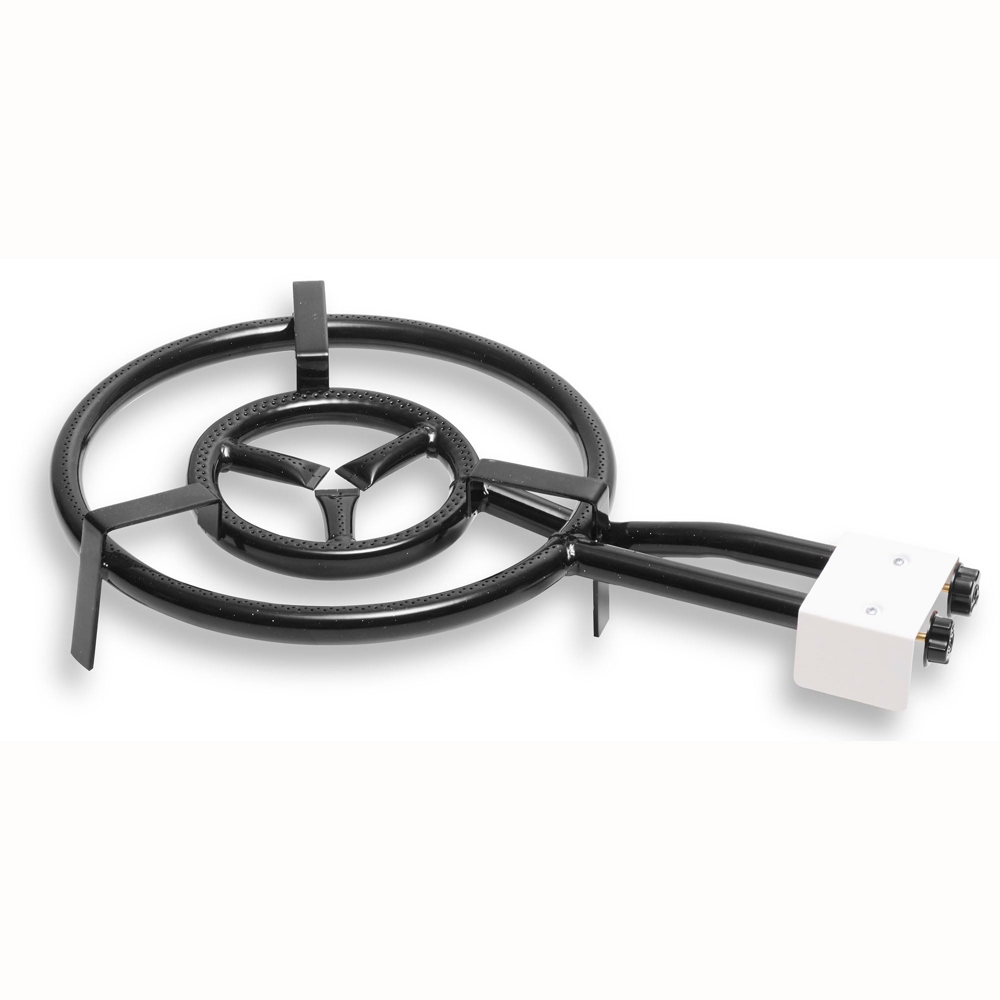 briebe Paella Set Gasbrenner 2 Flammig 40 – 20 cm + Paella-Pfanne Emailliert Stahl 46 cm, 12 Portionen + Ständer mit 3 Beinen, Robustes Stativ, hält bis zu 200kg