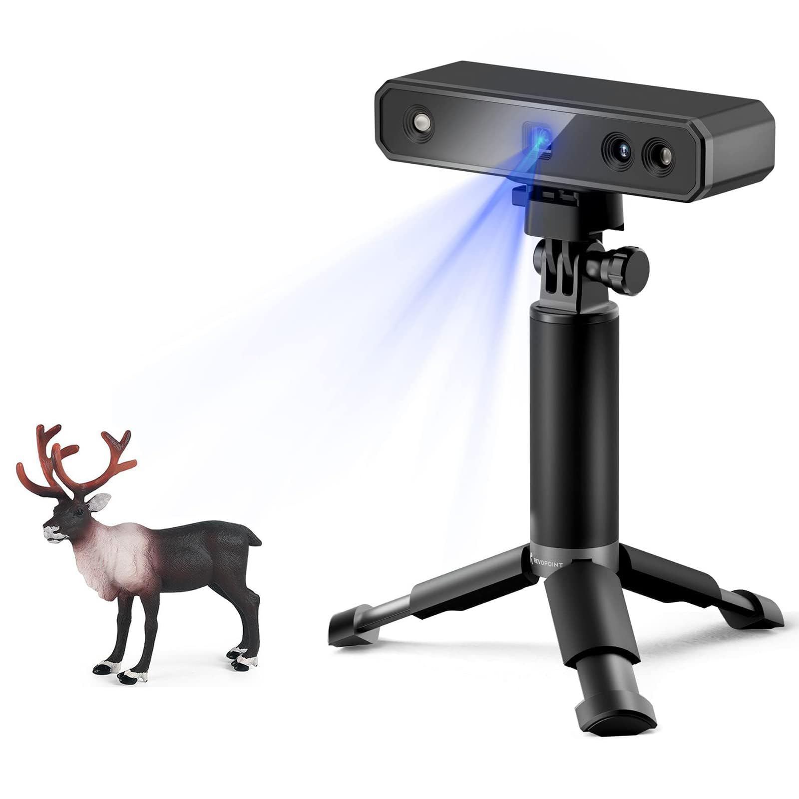 DISHENGZHENHandheld 3D Scanner Industrial Blue Light 3D Scanner, 0.02mm Precision, 10FPS Scanning Speed Desktop 3D Scanner for Color 3D Printing, Face and Body Scan Standard