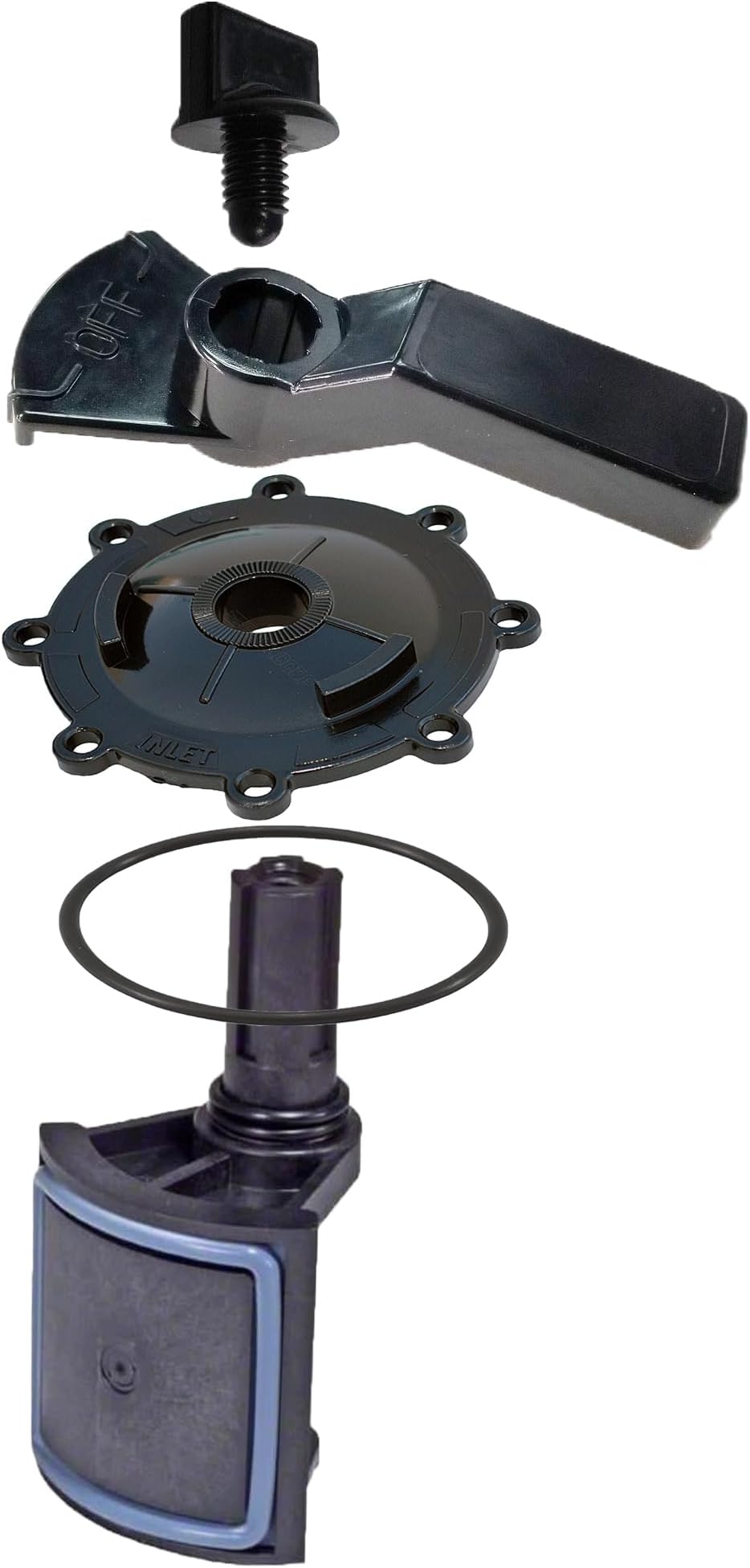 ATIE 2-Port/3-Port Pool Valve Rebuild Complete Kit Compatible with Jandy 2-way/3-way 4715, 4716, 4717 Valve and Gray Valves with Diverter Valve 4720, Cover 4606, Handle 7433 (1 Pack)