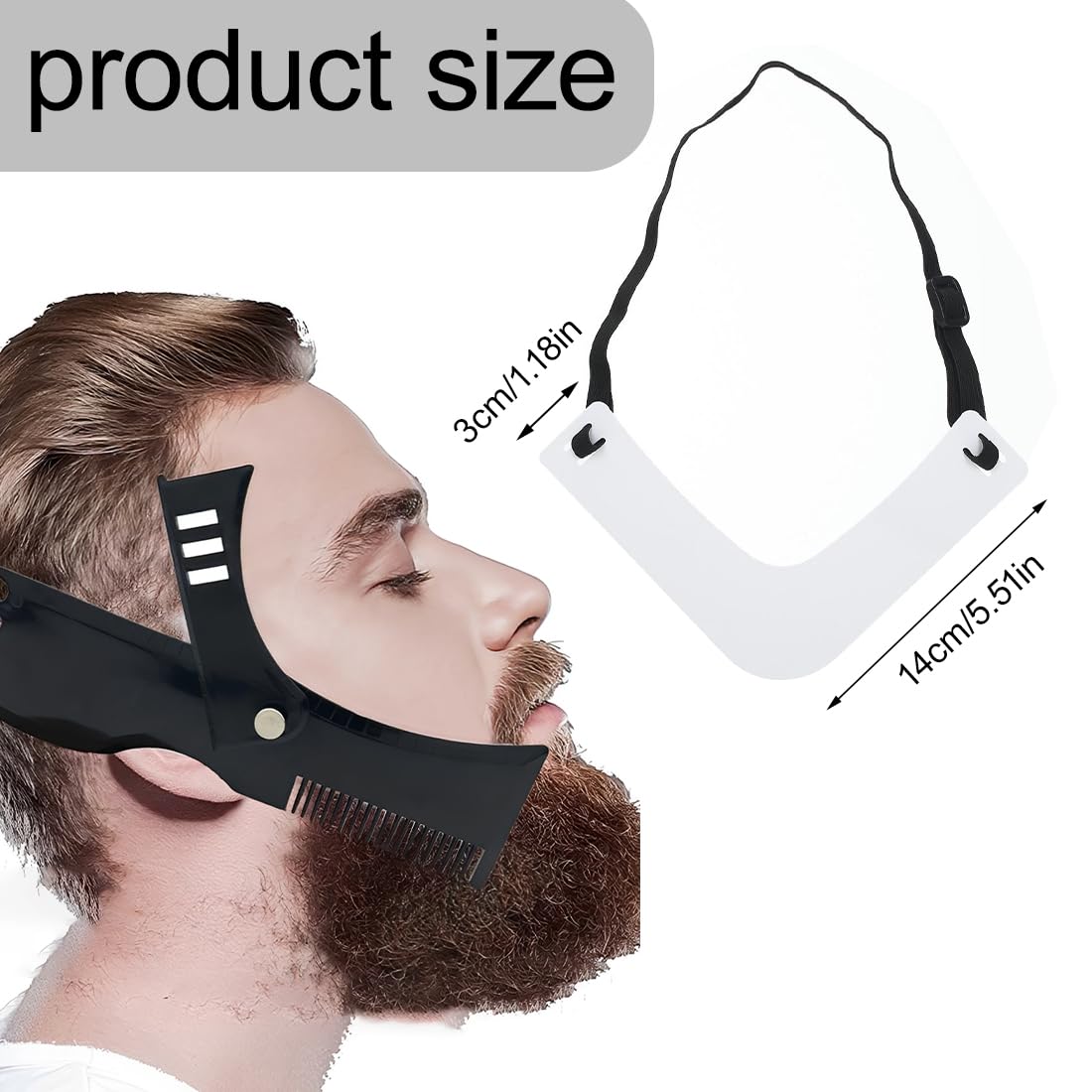 2 Pezzi Pettine Stencil Barba, Pettine Per Barba Uomo, Signori Pizzetto Collo Sagome Per Barba Styling Tool Per Rasatura Della Barba