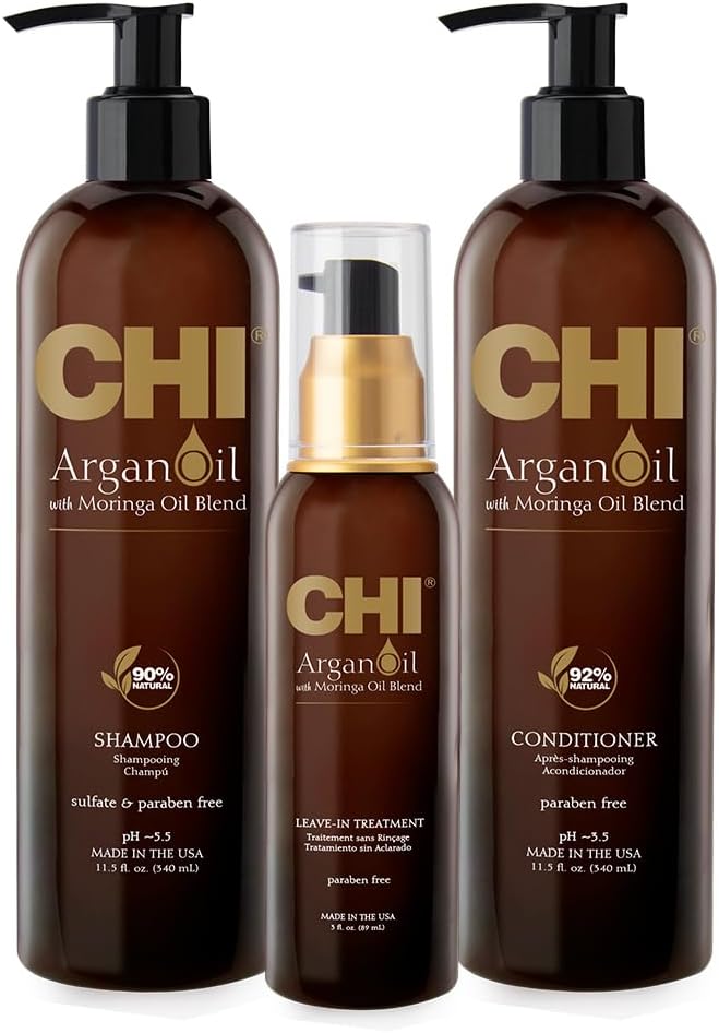 Argan Oil Luxe Trio Kit with Shampoo, Conditioner and Moringa Oil (Set of 3), 11 fl. oz.