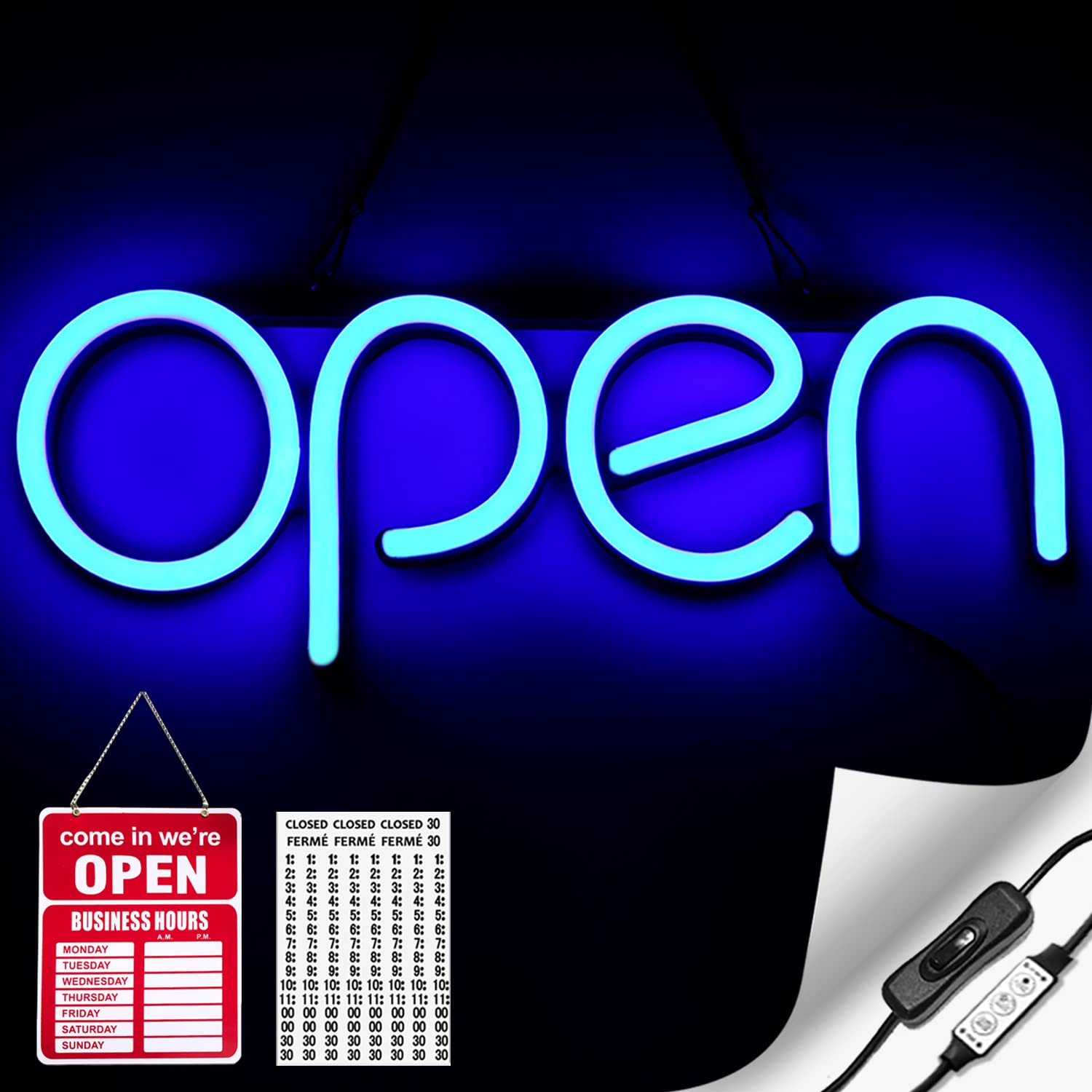 Buy Flashing LED Neon Open Sign Light for Business with ON & Off Switch