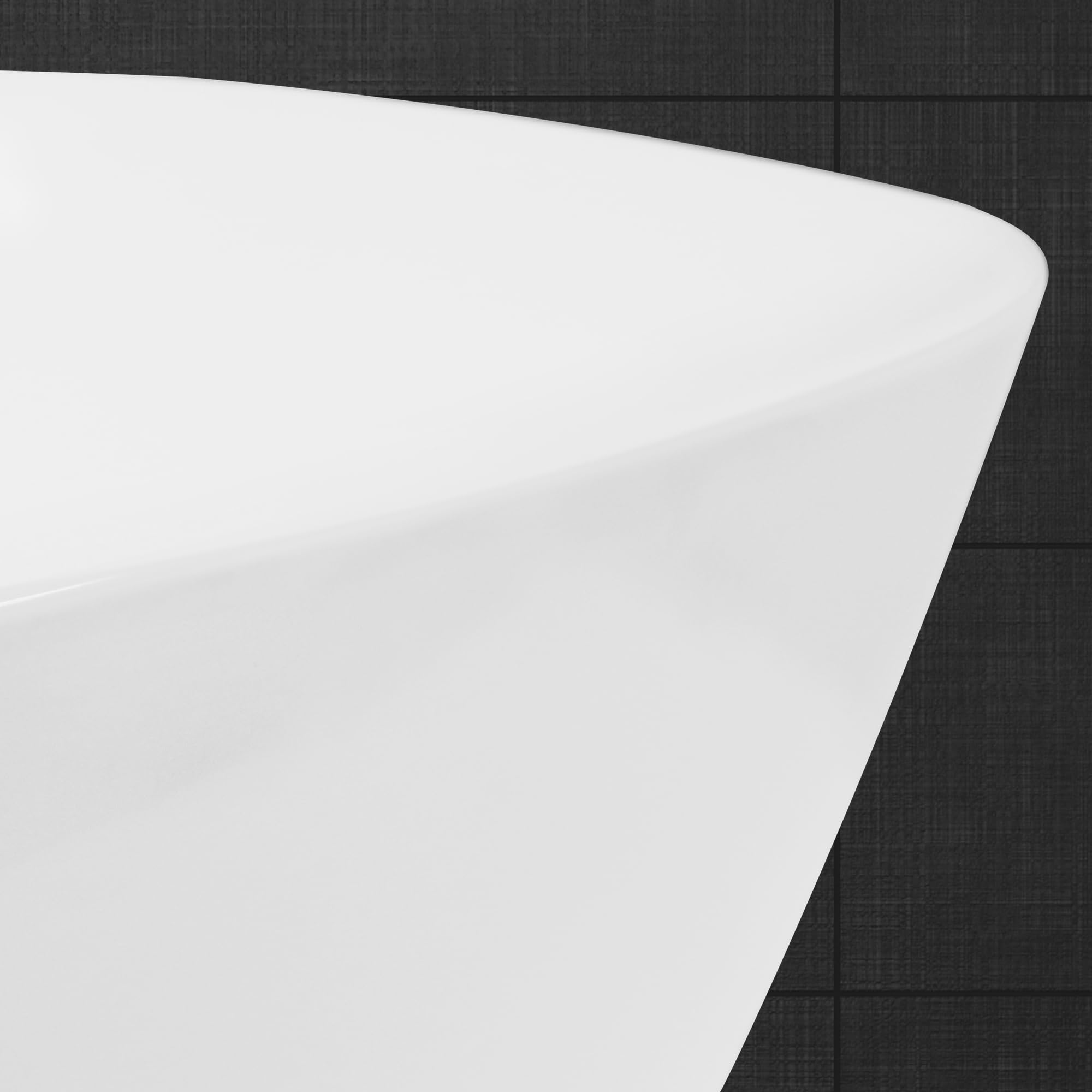 LuxeBath Waschbecken Keramik 605 x 380 x 140 mm oval, Weiß glänzend, Aufsatzwaschbecken für Badezimmer und Gäste-WC, Aufsatzbecken im modernen Design, Waschtisch Waschschale Waschplatz Handwaschbecken