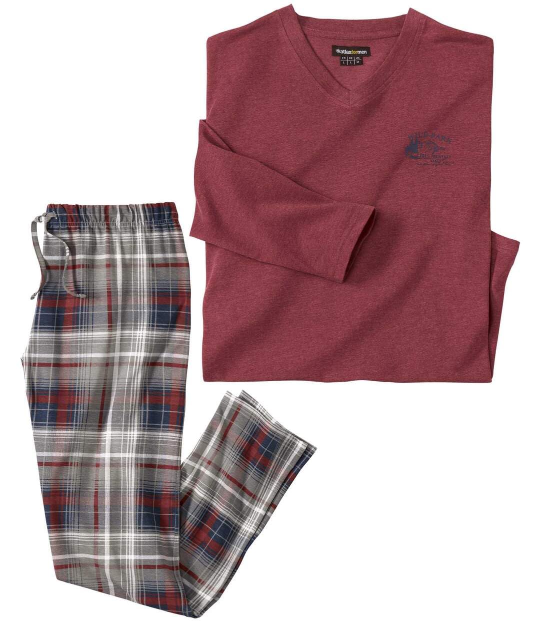 ATLAS FOR MEN - Jersey Pyjamas Burgundy - L
