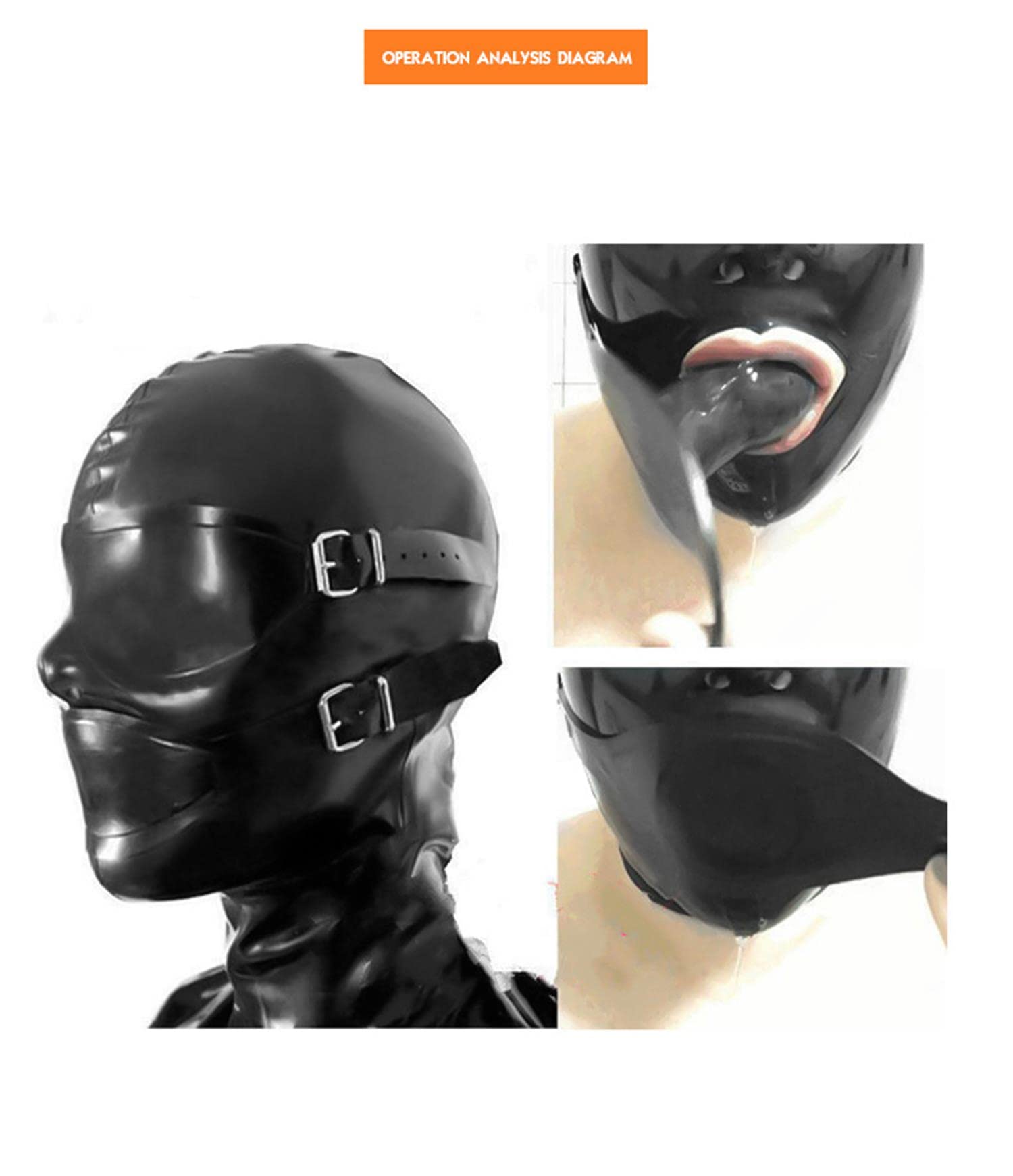 Latex Tête Couverture, caoutchouc TêteMasque Cagoule en latex pour cosplay le jeu de rôle Party Vêtements de club